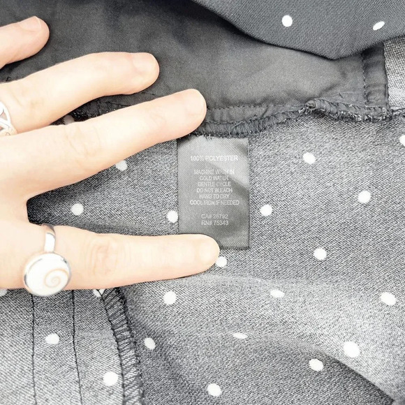 Cynthia Rowley Polka Dots Pants Women's Size 8 Black Pull On Casual - Picture 3 of 4